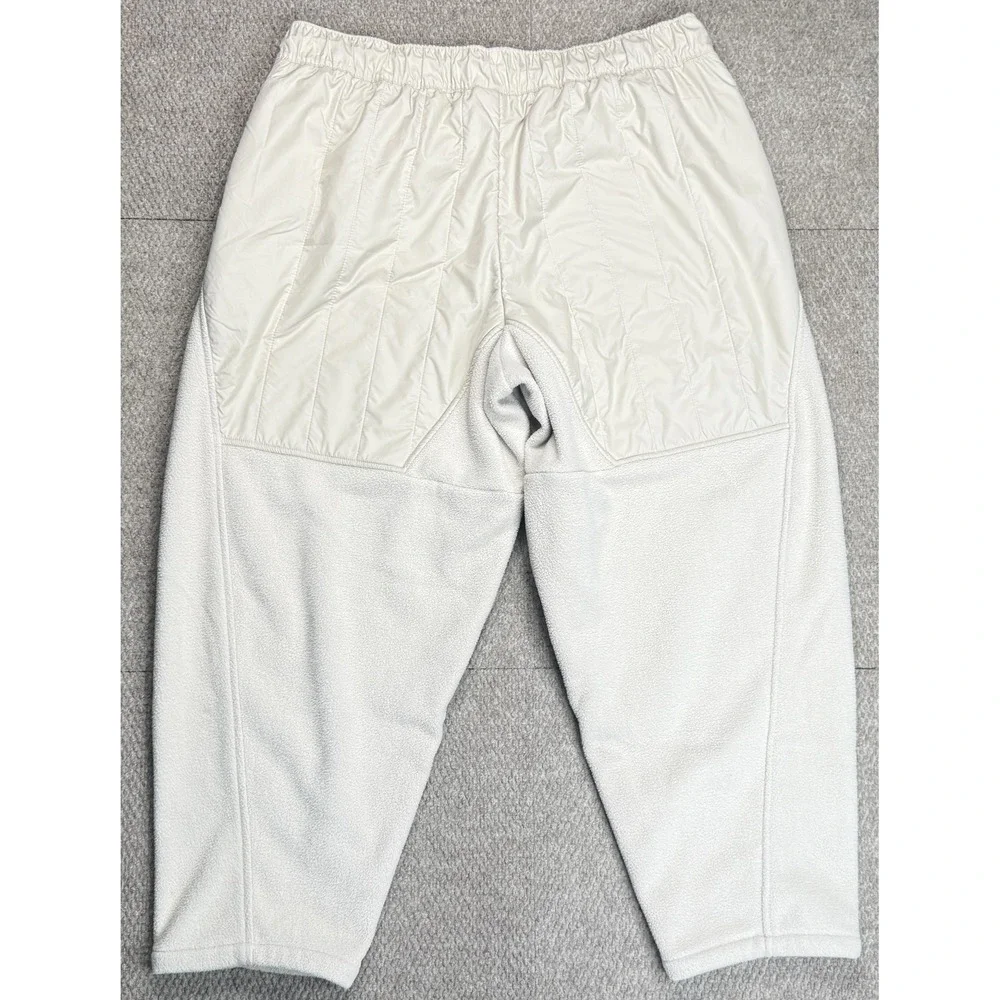 Nike Sportswear Women's Double Swoosh‎ Beige Curve Plush Fleece Pants Size XL